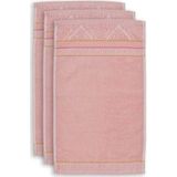 Pip Studio Soft Zellige Badtextiel Coral-Handdoek (55x100 cm) - Set van 3