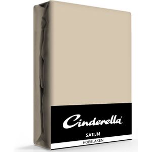 Cinderella - Sundays - Hoeslaken - 2 Persoons - 100% Katoen-Satijn - 200x210 cm - Tot 25 cm matrashoogte - Taupe