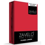 Zavelo Flanel Laken Rood-1-persoons (180x290 cm)