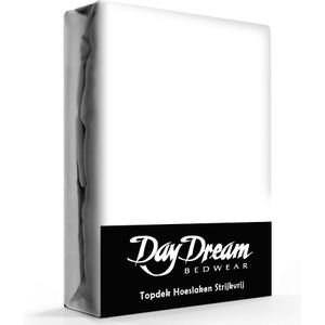 Day Dream Topper Hoeslakens Katoen Wit-180 x 200 cm