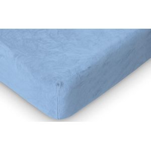 Romanette Hoeslaken Velours Blue-80/90/100 x 200/210/220 cm