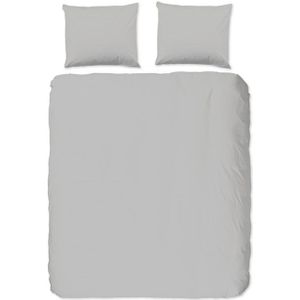 Goodmorning Dekbedovertrek UNI Light Grey-Lits-jumeaux (240 x 200/220 cm)