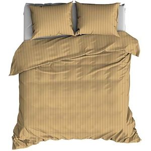 Satin d'Or Dekbedovertrek Streep Oker-Lits-jumeaux (270 x 200/220 cm)