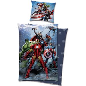 Marvel Avengers Dekbedovertrek Hero - Eenpersoons - 140 x 200 cm + 65 x 65 cm - Katoen