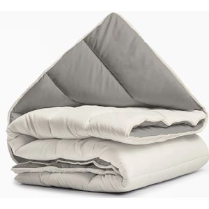 Dekbed zonder Overtrek - All Year - Creme/Khaki (Warmteklasse 2)-1-persoons (140x200 cm)