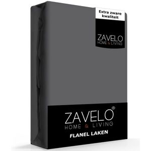 Zavelo Flanel Laken Antraciet-1-persoons (180x290 cm)