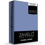 Zavelo Flanel Laken Denim Blauw-1-persoons (180x290 cm)