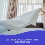 Zavelo Deluxe Flanel Laken Ivoor - 1-persoons (150x260 cm) - 100% katoen - Extra Dik - Zware Kwaliteit - Hotelkwaliteit