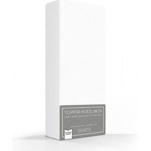 Romanette Double Jersey Topper Hoeslaken - 100% Katoen - 80/90/100x200/210/220 cm - Wit