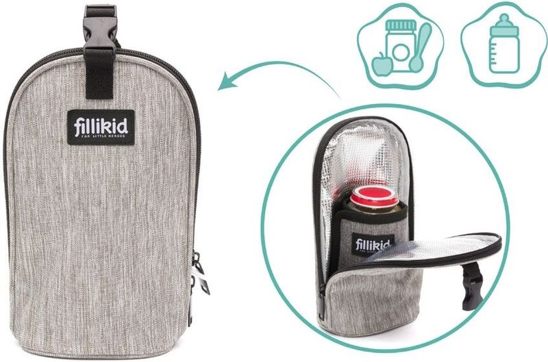 Fillikid Flesverwarmer - Flesverwarmer voor onderweg incl USB - Babyvoeding Verwarmer - Voor thuis en onderweg - Lichtgrijs
