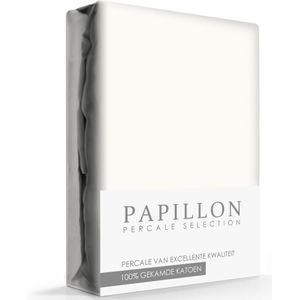 Papillon hoeslaken - percale - 140 x 200 - Crème