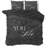 Sleeptime Dekbedovertrek Love For You And Me Anthracite-140x200/220