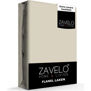 Zavelo Deluxe Flanel Laken Zand - 2-persoons (200x260 cm) - 100% katoen - Extra Dik - Zware Kwaliteit - Hotelkwaliteit