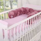 Gevlochten Box/Bedbumper Pastel Pink