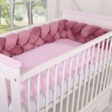 Gevlochten Box/Bedbumper Pastel Pink