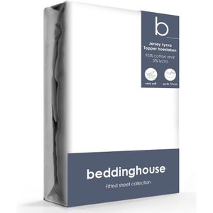 Beddinghouse Jersey Stretch - Topper Hoeslaken - Eenpersoons - 90 X 200 cm - Wit