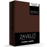 Zavelo Deluxe Flanel Laken Bruin - 1-persoons (150x260 cm) - 100% katoen - Extra Dik - Zware Kwaliteit - Hotelkwaliteit