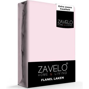 Zavelo Deluxe Flanel Laken Roze - 1-persoons (180x290 cm ) - 100% katoen - Extra Dik - Zware Kwaliteit - Hotelkwaliteit