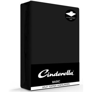 Cinderella Splittopper Hoeslaken Basic Percaline Black-160 x 210 cm