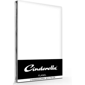 Cinderella - Flanel - Kussenslopen - 60x70 cm - Set van 2 - Wit