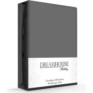 Dreamhouse Hoeslaken Katoen Antraciet-200 x 220 cm