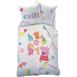 Peppa Pig Memphis Dekbedovertrek - Eenpersoons - 140 x 200 cm - Multi