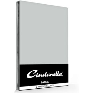 Cinderella Sundays - Kussenslopen - Satijn - 60x70 cm - Lichtgrijs - Set van 2