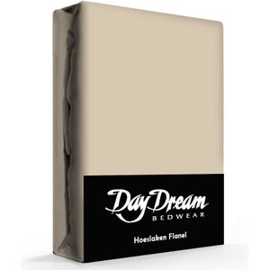 Day Dream hoeslaken - flanel - 140 x 200 - Zand