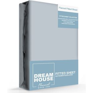 Dreamhouse Hoeslaken Flanel Grijs-200x200/210cm