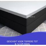 Zavelo Deluxe Katoen-Satijn Topper Hoeslaken Wit -Lits-jumeaux (180x220 cm)