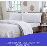 Zavelo Deluxe Flanel Laken Ivoor - 1-persoons (180x290 cm) - 100% katoen - Extra Dik - Zware Kwaliteit - Hotelkwaliteit