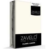 Zavelo Deluxe Flanel Laken Ivoor - 1-persoons (180x290 cm) - 100% katoen - Extra Dik - Zware Kwaliteit - Hotelkwaliteit