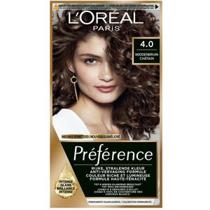 1+1 gratis: L'Oréal Préférence Permanente Haarkleuring 4.0 Middenbruin