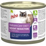 6x Prins NatureCare Diet Weight Reduction & Diabetic Kattenvoer Nat 200 gr