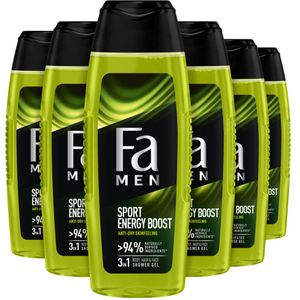 6x Fa Men Douchegel en Shampoo Sport Energy Boost 250 ml