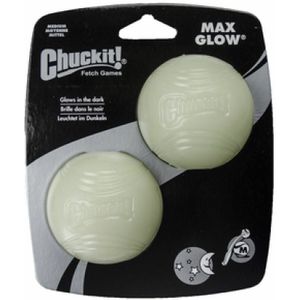Chuckit Max Glow Ball 2 - pack Medium ø 6 cm 2 stuks