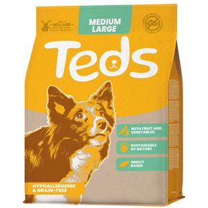 6x Teds Droogvoer met Insecten voor Middelgrote en Grote Honden 800 gr