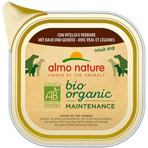 32x Almo Nature Bio Organic Maintenance Hondenvoer Kalf en Groenten 100 gr