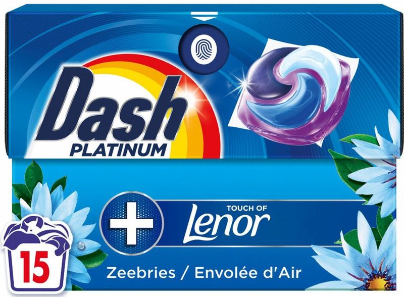 Dash Wasmiddelcapsules 4in1 Platinum Pods Zeebries 15 stuks