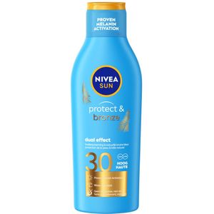 1+1 gratis: Nivea Sun Protect & Bronze Zonnebrand Melk SPF 30 200 ml