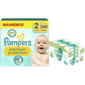 Pampers Premium Protection Luiers Maat 2 en Harmonie Aqua Billendoekjes 720 stuks Pakket