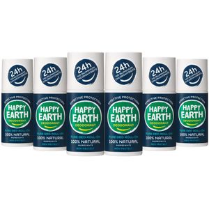 6x Happy Earth 100% Natuurlijke Deodorant Roller Men Protect 75 ml