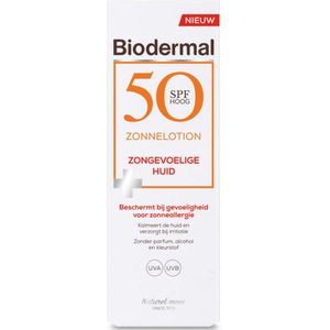 1+1 gratis: Biodermal SPF 50 Zonnelotion Gevoelige Huid 100 ml