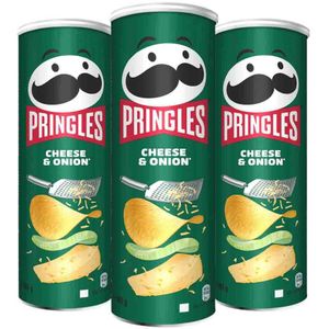 3x Pringles Chips Cheese & Onion 165 gr