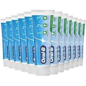 12x Oral-B Tandpasta 1-2-3 Frisse mint 75 ml