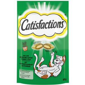 6x Catisfactions Kattensnack Kattenkruid 60 gr