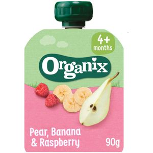 Organix Knijpfruit 4+m Peer, Banaan & Framboos 90 gr