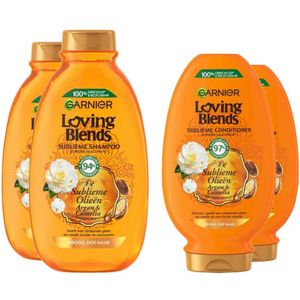 Garnier Loving Blends Argan en Cameliaolie Shampoo - 2x 300 ml & Conditioner 2x 250 ml - Pakket