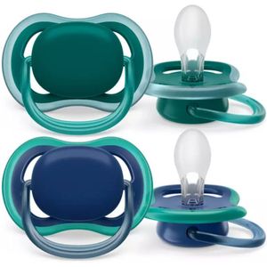 Philips Avent Ultra Air Fopspeen Gevoelige Huid 6 - 18 mnd Groen/ Blauw 2 stuks