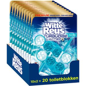 10x Witte Reus Toiletblok Turquoise Actief 2 stuks